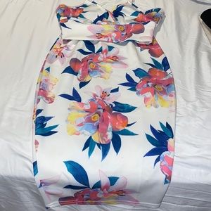 floral crop top & skirt two coord